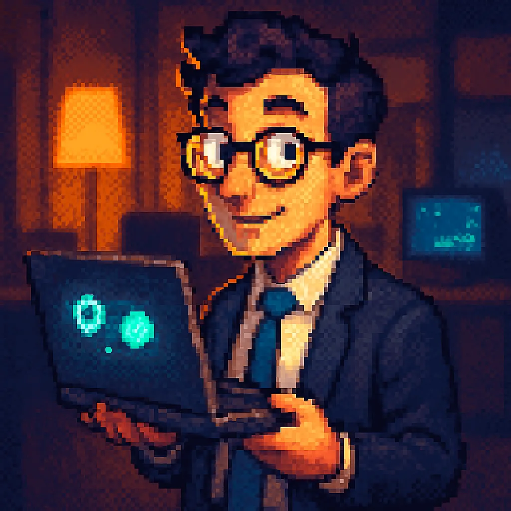 Pixel-Art-Porträt von Kira KI