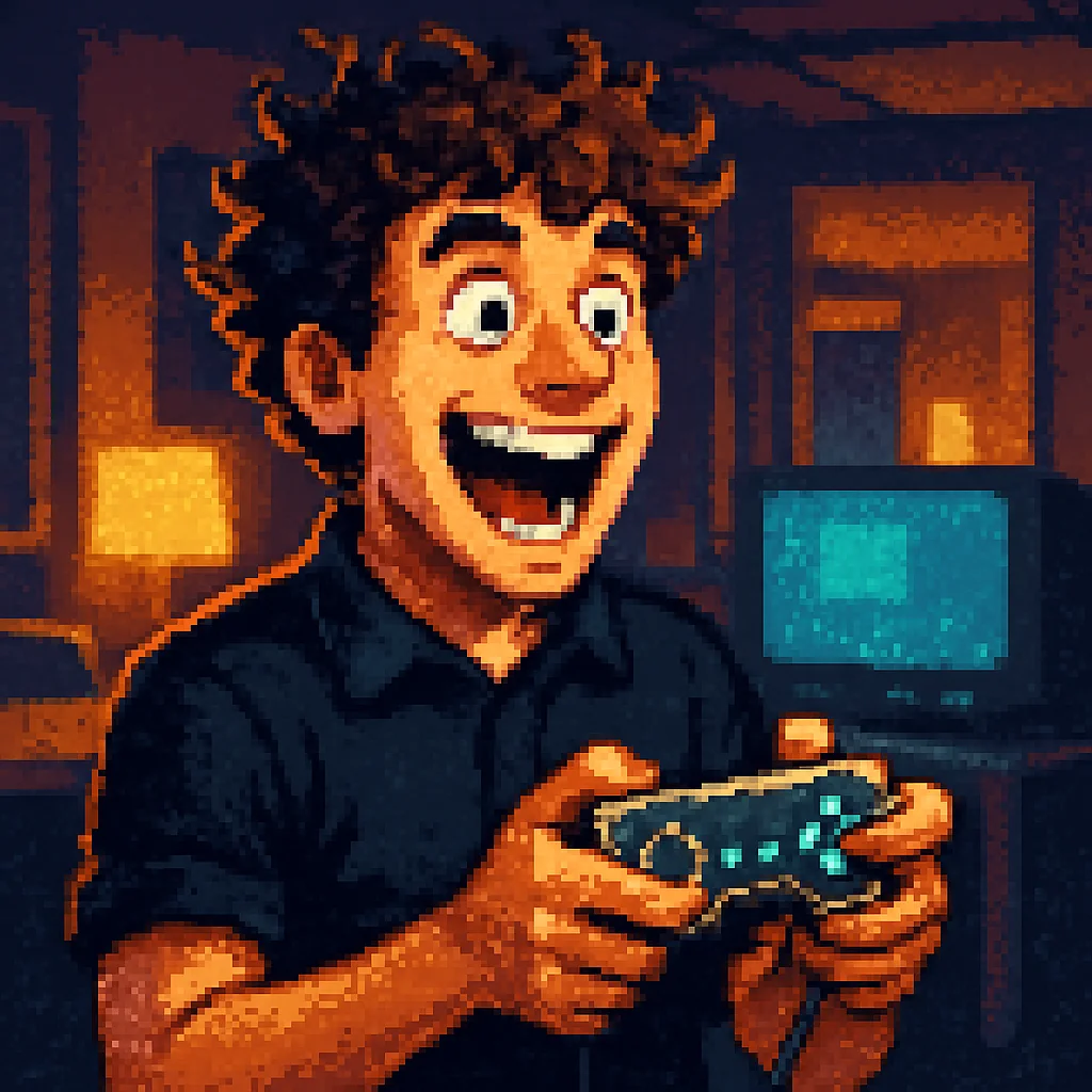 Pixel-Art von Alex, begeistert mit Retro-Controller